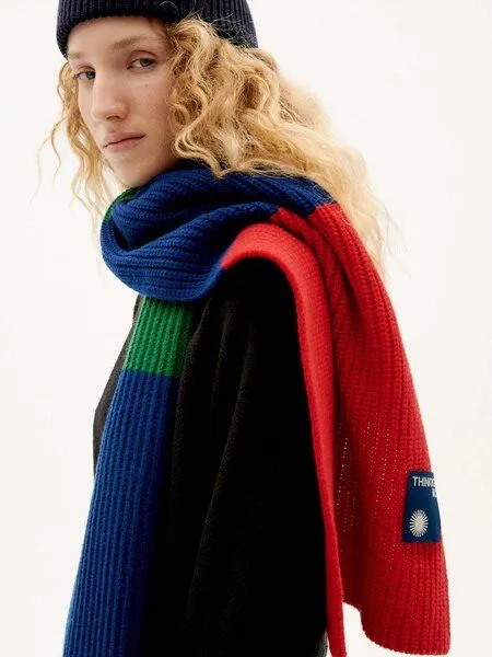 thinking mu thinking mu Unisex Schal - Ghede - aus Wolle, Play (mehrfarbig), – Produktbild 2 von 3