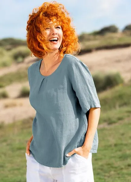 Heidekönigin Heidekönigin Leinen Blusenshirt, Weiß, – Produktbild 2 von 3