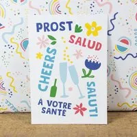 Bow & Hummingbird Bow & Hummingbird Postkarte Cheers – Produktbild 1 von 1