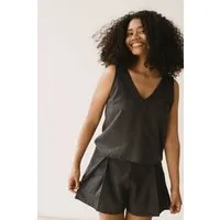 TIRALAHILACHA TIRALAHILACHA Holly Tencel strap top in black, Schwarz, – Produktbild 1 von 1
