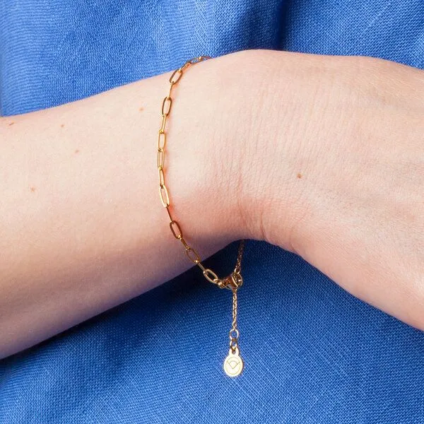 ALEXASCHA ALEXASCHA Feines Gliederarmband mit ovalen Gliedern 18k Vergoldung, Gold, – Produktbild 1 von 6