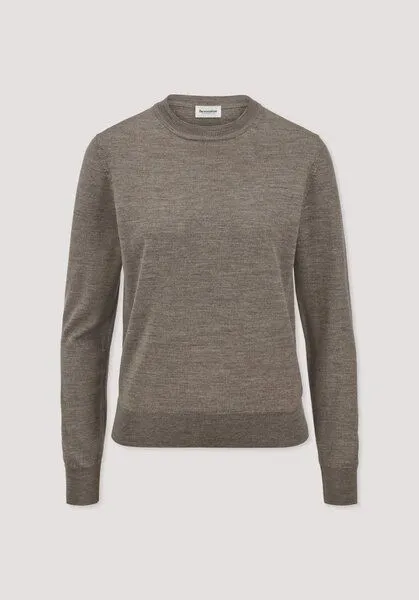 hessnatur hessnatur Pullover Regular aus reiner Bio-Merinowolle, Dunkles mauve, – Produktbild 4 von 4