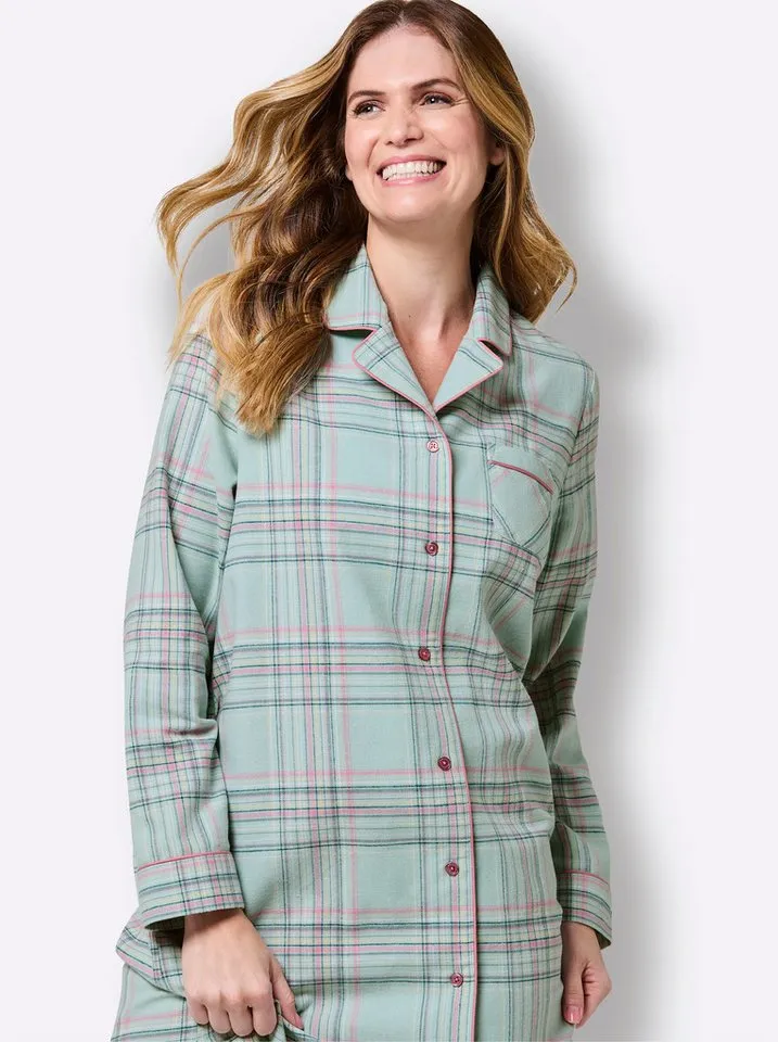 Witt Witt Sleepshirt Sleepshirt Langarm, Grün|rosa, – Produktbild 5 von 5