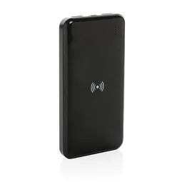 XD Collection Wireless Powerbank aus RCS Standard recyceltem Kunststoff, schwarz, Schwarz, – Produktbild 1 von 1