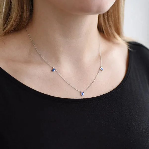 Eppi Eppi Goldene Kette mit drei blauen Opalen Juuso, Gold, – Produktbild 2 von 3