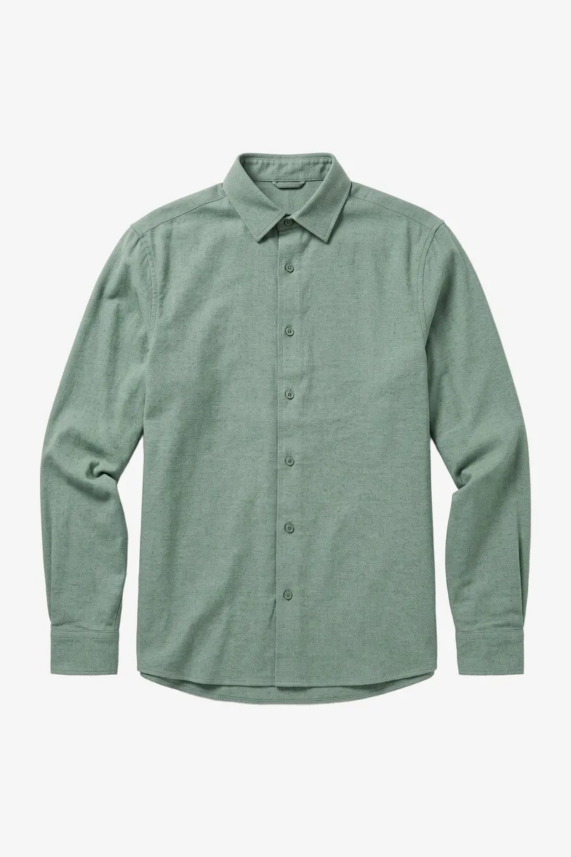 KnowledgeCotton Apparel KnowledgeCotton Apparel Herren vegan Hemd Dune Regular Flannel Lily Pad Grün, Grün, – Produktbild 1 von 2
