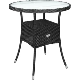 Casaria® Polyrattan-Tisch Schwarz rund Ø60cm – Produktbild 1 von 1