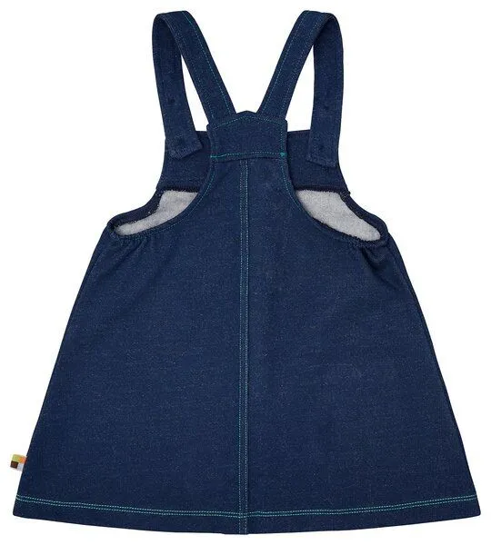 loud + proud loud + proud Babys & Kinder Trägerrock in Jeans-Optik, GOTS-zertifiziert, Ultramarine(blau), – Produktbild 1 von 4