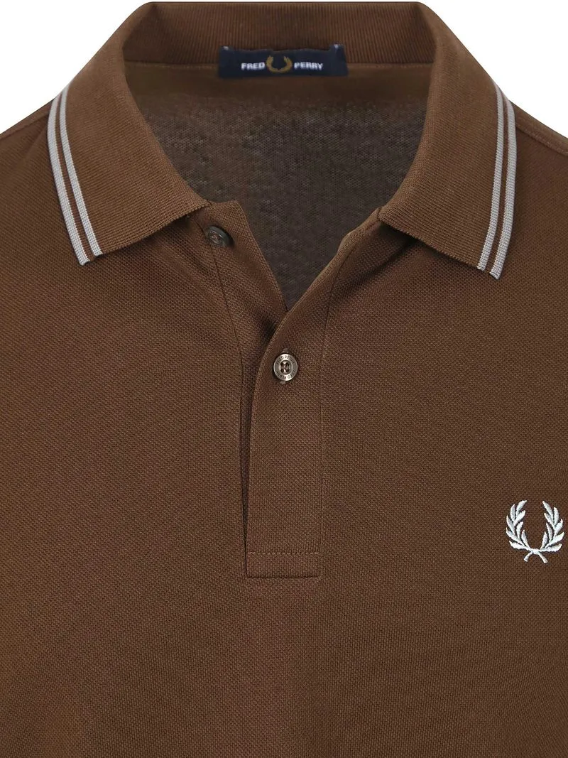 Fred Perry Fred Perry Polo Twin Tipped M3600 Braun 49A - Größe L, Braun, – Produktbild 4 von 5