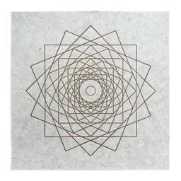 Veskor Cassiopeia Veskor Cassiopeia WHIRLING SQUARES Heilige Geometrie Linoldruck | 40 x 40 cm | Gold auf Naturweiß – Produktbild 1 von 1