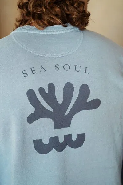 Kultgut Kultgut Artdesign- Biofair- Vintagelook Pulloversweater / Sea Soul, Blue, – Produktbild 3 von 4
