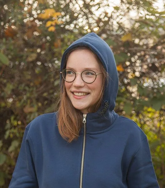 päfjes päfjes Basic Zipper Jacke - Fair gehandelt - Unisex Bio Sweatjacke, Blau, – Produktbild 4 von 4
