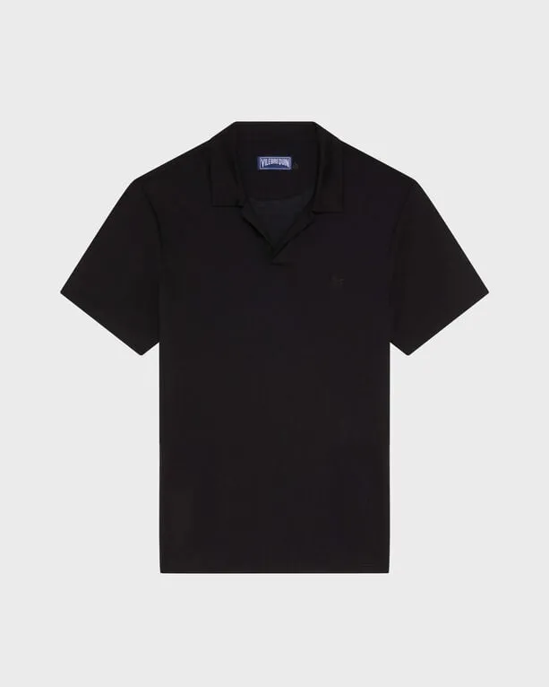 Vilebrequin Vilebrequin - Einfarbiges Polohemd Aus Tencel Für Herren - Polohemd - Pirinol - Schwarz - Größe L, Schwarz, – Produktbild 1 von 1