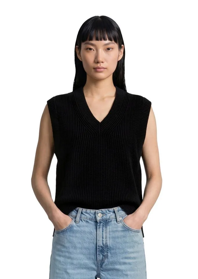 Marc O'Polo DENIM Pullunder regular aus reiner Bio-Baumwolle, Schwarz, – Produktbild 1 von 5