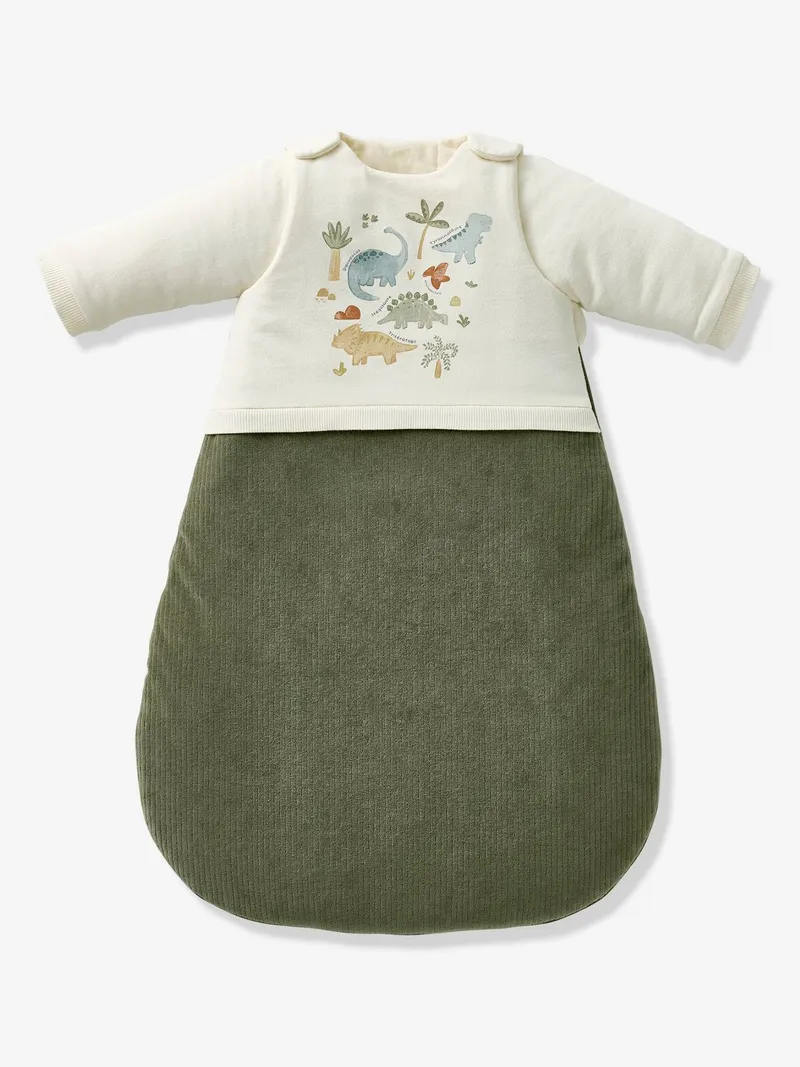Vertbaudet Baby Winterschlafsack MINISAURUS mit abnehmbaren Ärmeln TOG 3, Olivgrün, – Produktbild 4 von 4