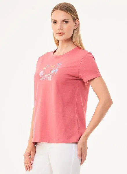 ORGANICATION ORGANICATION T-Shirt aus Bio-Baumwolle mit Print, Rosa(desert rose), – Produktbild 3 von 4