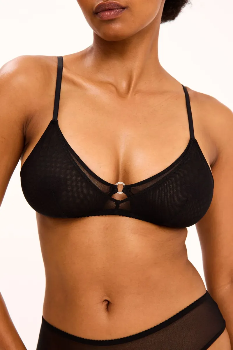 Understatement Understatement Damen vegan Bralette Mesh Double Triangle Schwarz, Schwarz, – Produktbild 2 von 2