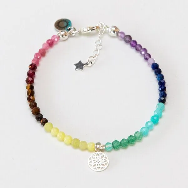 Divasya Divasya Chakra Armband aus Natursteinen, Silber, – Produktbild 2 von 4