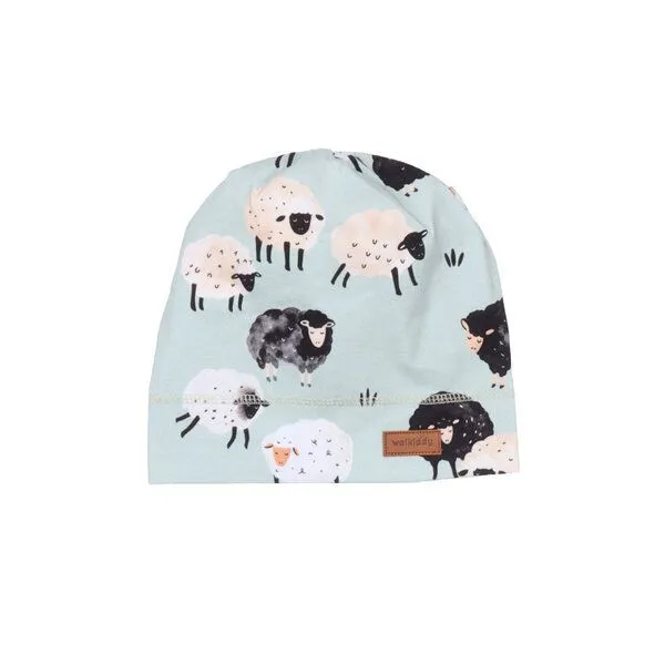 Walkiddy Baby Mütze/ Beanie *Fluffy Sheeps* Gots Bio | Walkiddy – Produktbild 1 von 2