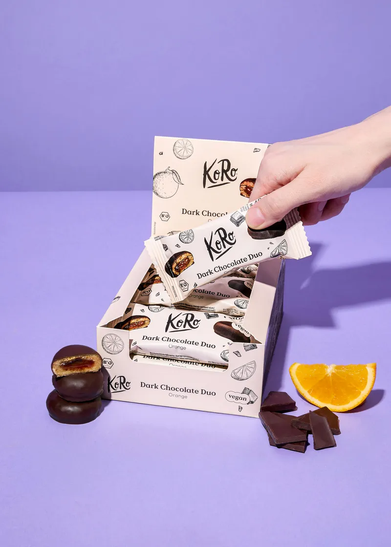 KoRo Bio Dark Chocolate Duo Orange 12 x 2 x 20 g – Produktbild 3 von 5