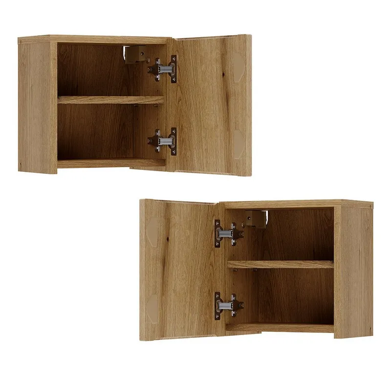 Lomadox Hängeschrank NEWPORT-56-EVOKE 30x30 cm mit 1 Tür, Eiche mit gerillter Front, Braun, – Produktbild 4 von 5