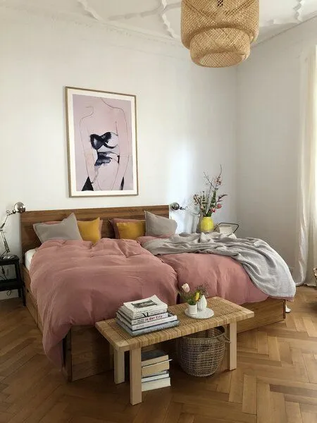 Hutch&Putch Hutch&Putch Musselin-Bettwäsche "Eliane" 135x200cm Bio Baumwolle tolle Farben, Altrosa, – Produktbild 3 von 4
