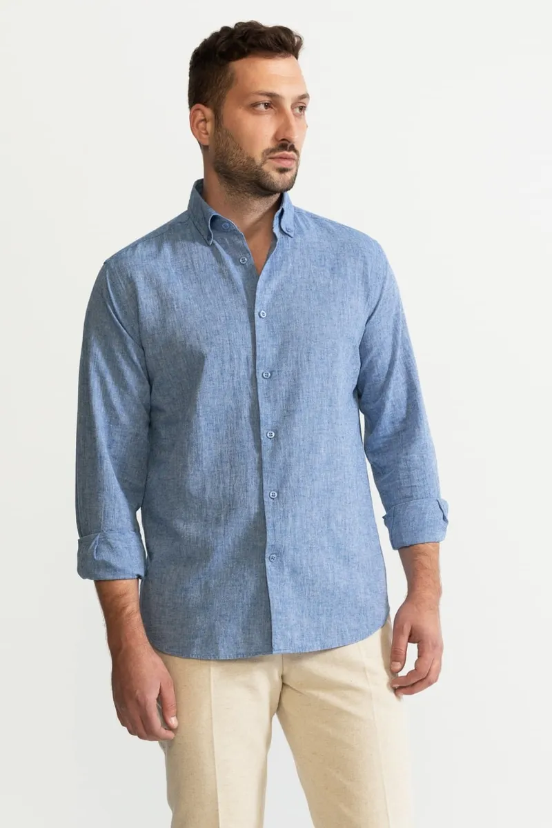 De IONESCU De IONESCU Herren vegan Hemd Godeanu, Blau, – Produktbild 2 von 2