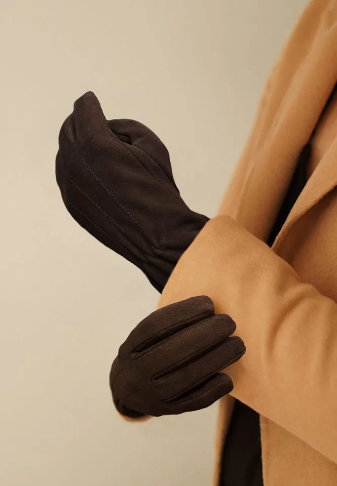 KESSLER Lederhandschuhe Style Luna (Paar, 1-St., Handschuhe) Leather Working Group zertifiziertes Leder, REPREVE® Fleecefutter, Braun, – Produktbild 5 von 5