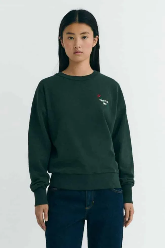 thinking mu Thinking MU Damen vegan Sweatshirt Jodie Grün, Dunkelgrün, – Produktbild 2 von 2