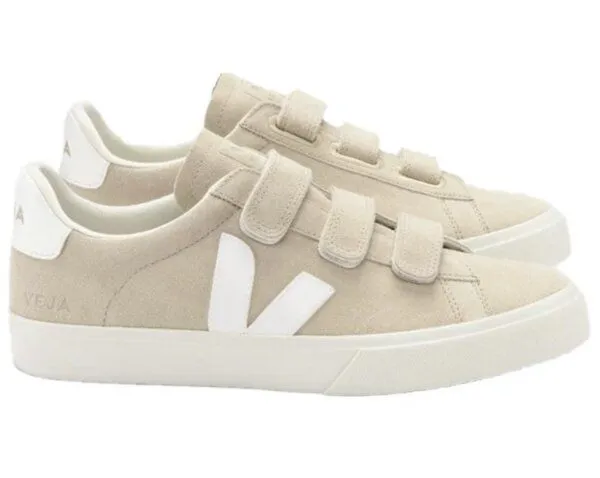Veja Veja Damen Sneaker - Recife Logo Nubuck, Almond white (beige), – Produktbild 2 von 3
