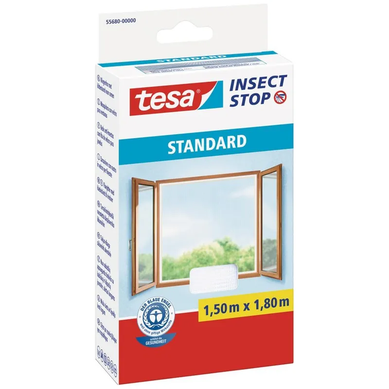 Tesa Tesa Fliegengitter "Standard" für Fenster 150 x 180 cm, Weiß, – Produktbild 2 von 8