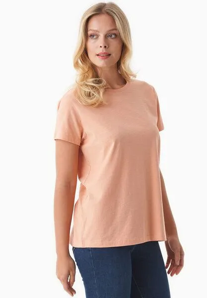 ORGANICATION ORGANICATION Damen Basic T-Shirt aus Bio-Baumwolle, Peach, – Produktbild 4 von 4
