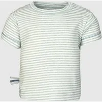 OrganicEra Baby S/S T-shirt Gestreift 'OrganicEra' aus Bio-Baumwolle, Aqua melange (grün), – Produktbild 1 von 1