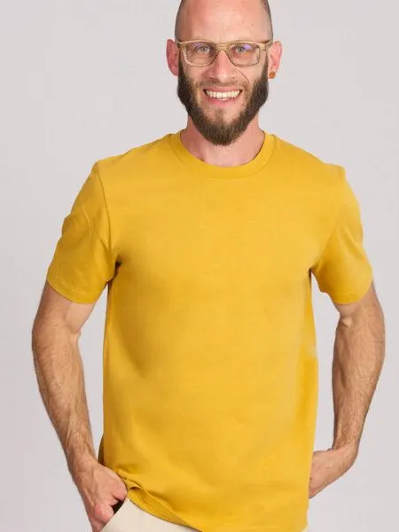 Life-Tree Life-Tree Fairwear Organic Basic Shirt Men, Gelb, – Produktbild 3 von 4