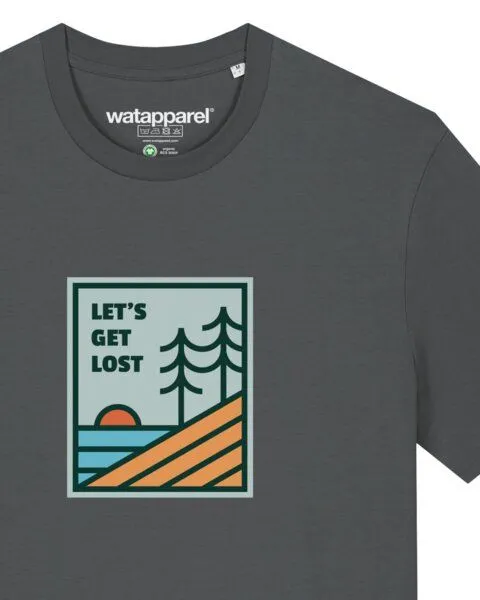 watapparel watapparel T-Shirt Unisex Let's Get Lost, Anthracite, – Produktbild 3 von 4