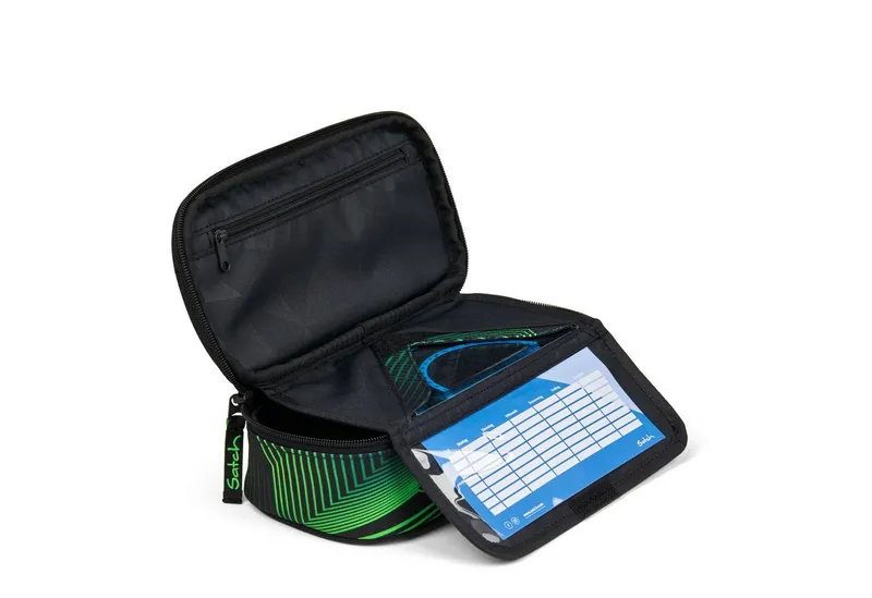 Satch Satch Federmäppchen Schlamperbox, (1-tlg), inklusive Geodreieck und Stundenplan, Schwarz, – Produktbild 7 von 7