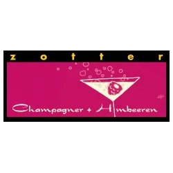 Zotter Bitterschokolade mit Champagner & Himbeeren, handgeschöpft – Produktbild 1 von 1