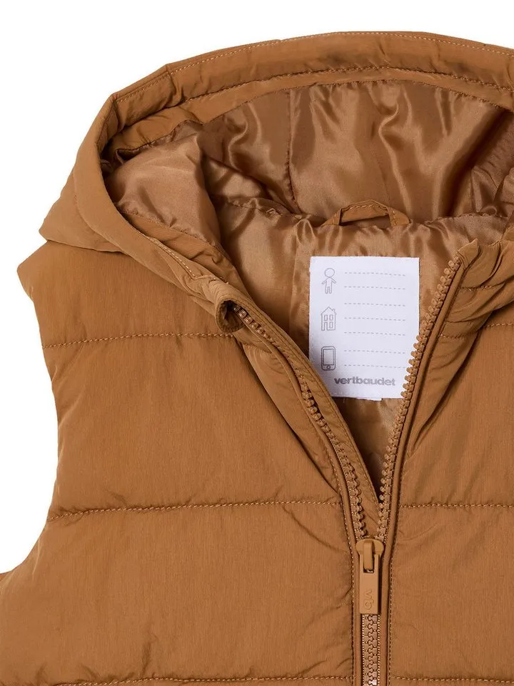 Vertbaudet Vertbaudet Steppjacke Steppweste mit Kapuze Jungen, Übergangszeit, Beige, – Produktbild 4 von 4