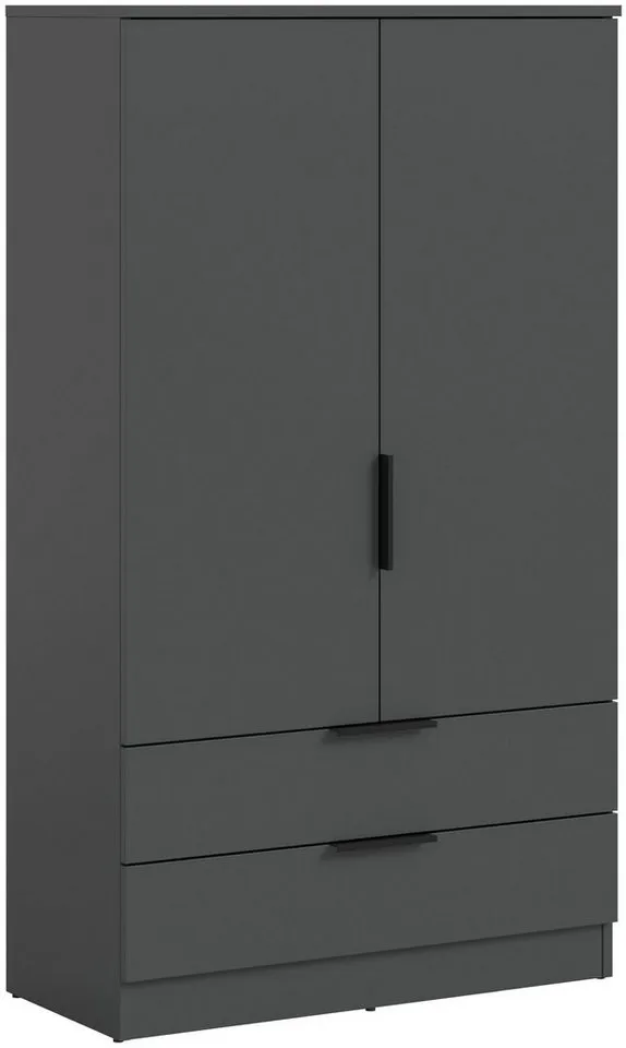 xonox.home Wäscheschrank in anthrazit B/H/T: 80x140x37 cm, Grau, – Produktbild 2 von 5