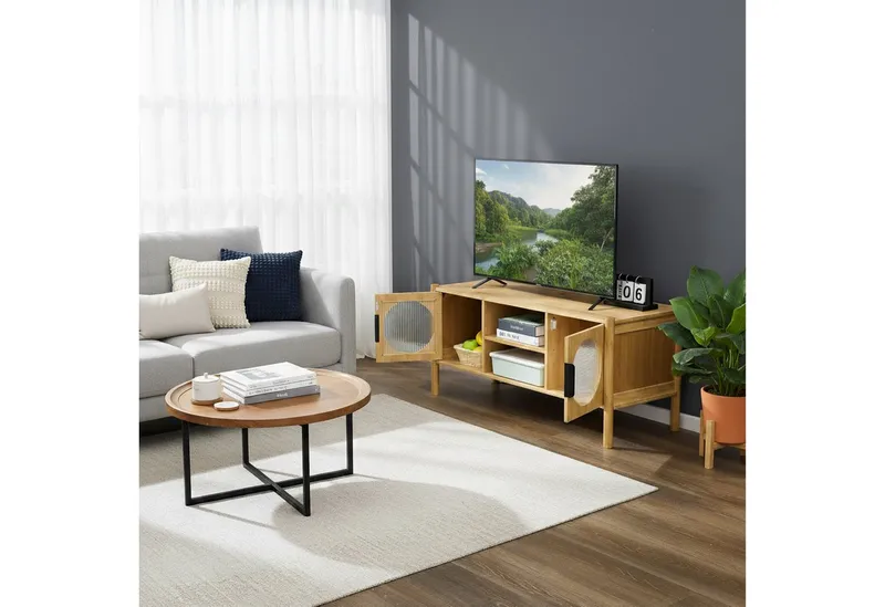 RELAXDAYS RELAXDAYS TV-Board TV Lowboard mit 2 Türen (1 St), Braun, – Produktbild 3 von 5