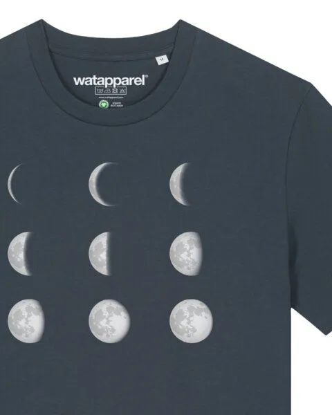 watapparel watapparel T-Shirt Unisex Moonphases, India ink grey, – Produktbild 3 von 4