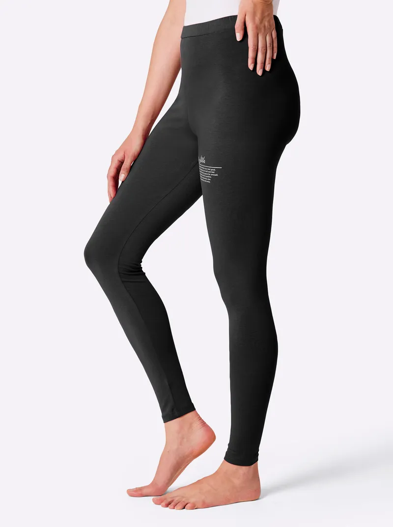 feel good Leggings schwarz, Schwarz, – Produktbild 1 von 2