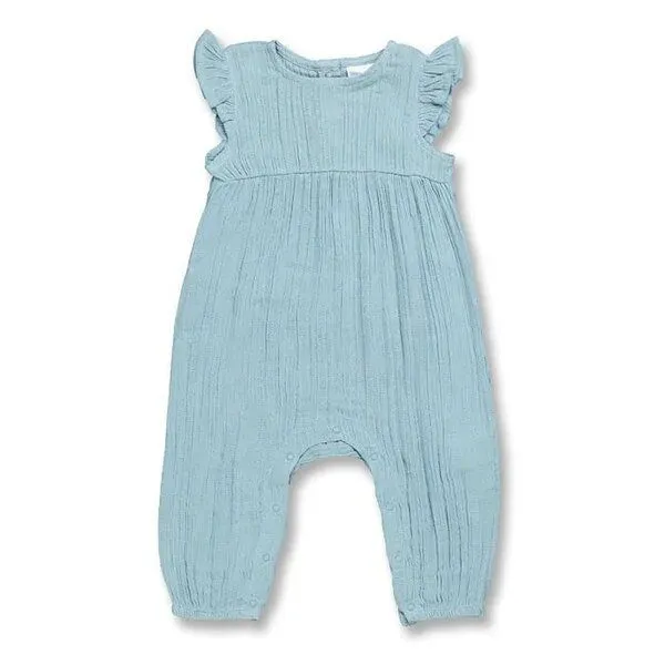 Sense Organics sense-organics Bequemer Baby Overall aus Musselin Marli von Sense Organics (Butterfly Romper), Blaugrau, – Produktbild 1 von 4