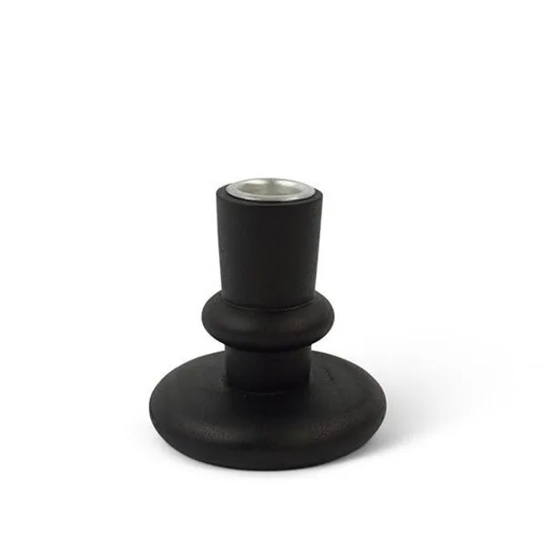 KINTA KINTA Kerzenhalter konisch Akazie, Schwarz, – Produktbild 1 von 2
