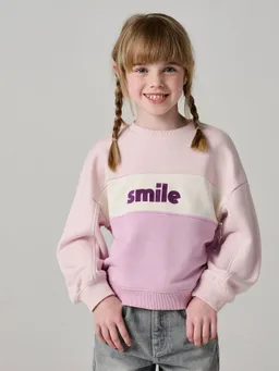 Vertbaudet Sweatshirt im Colorblock-Style Mädchen hell – Produktbild 1 von 1