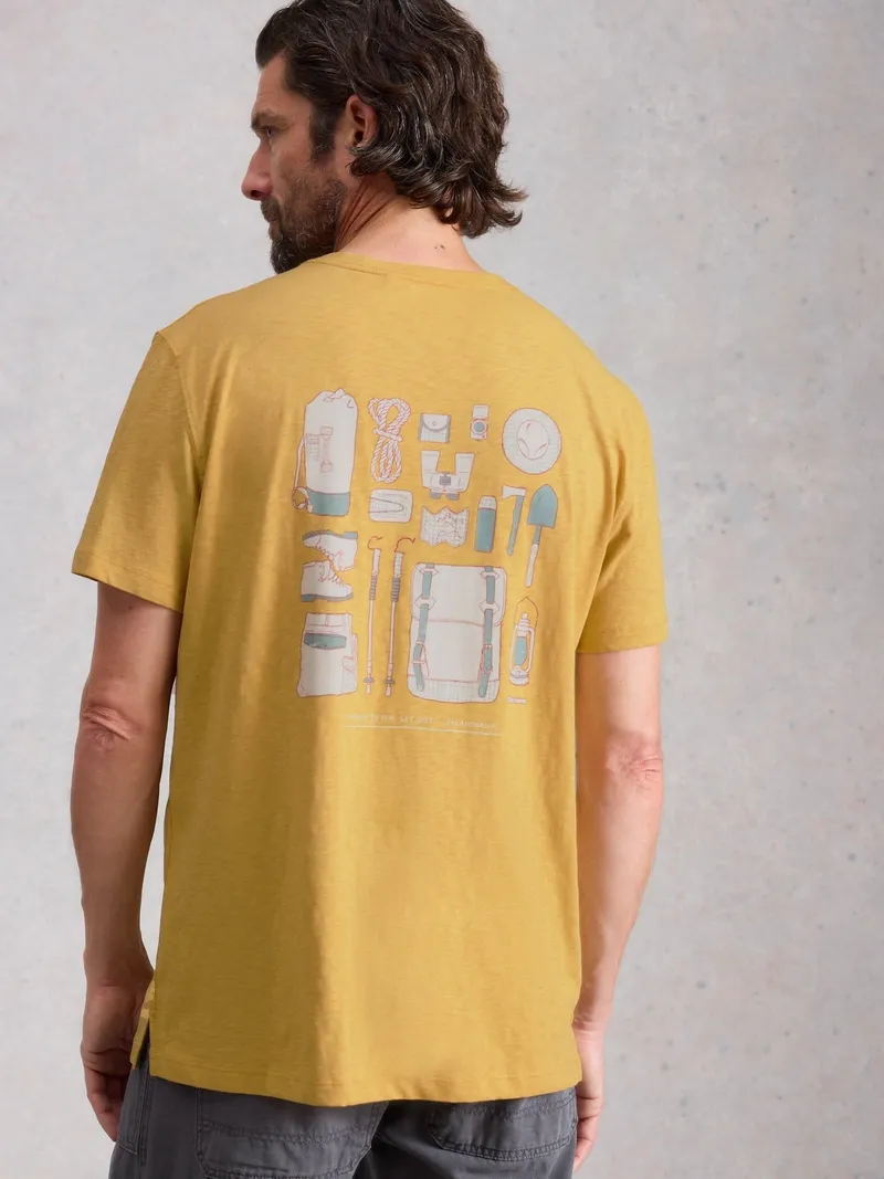White Stuff T-Shirt Abersoch mit Camping-Motiv - XL/R, Gelb print, – Produktbild 4 von 4