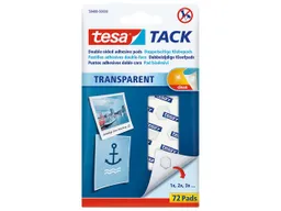 Tesa tesa TACK, doppelseitige Klebepads, transparent, 72 Stk. – Produktbild 1 von 1