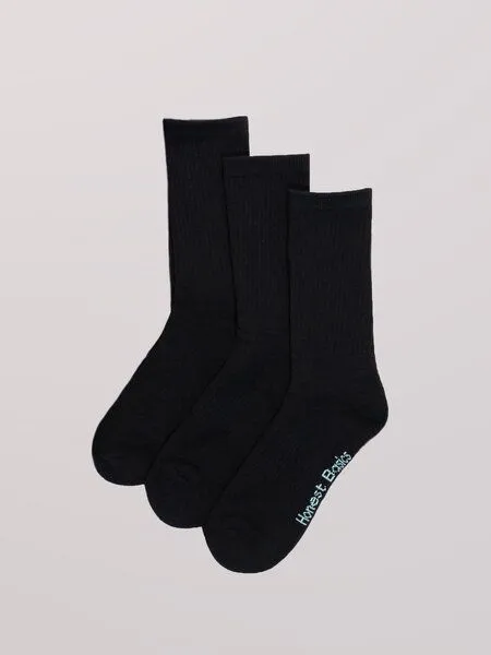 Honest Basics Honest Basics Tennissocken 3er-Pack Frauen, Black, – Produktbild 1 von 4