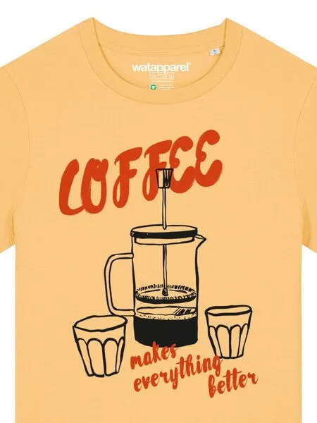 watapparel watapparel T-Shirt Frauen Coffee makes everything better, Brown, – Produktbild 3 von 4