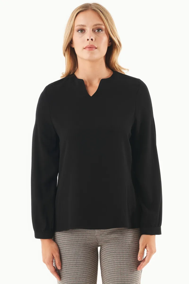 ORGANICATION ORGANICATION Damen vegan Bluse Ecovero Schwarz, Schwarz, – Produktbild 2 von 6